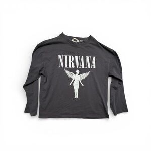 H&M Kids Black Nirvana Long Sleeve Tee